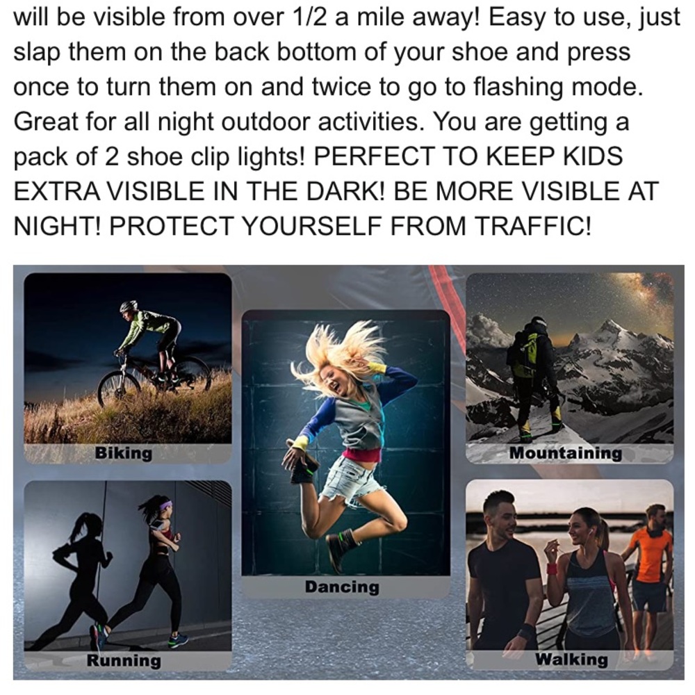 Nip Running/Night Time Led Shoe Lights 2 In A Set - image 5